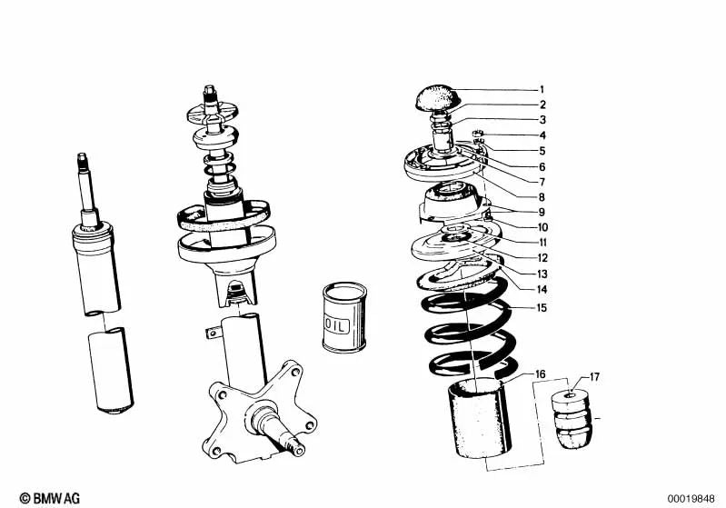 Spring elicoidale per BMW E46, F30, F80 (OEM 31331112168). BMW originale.