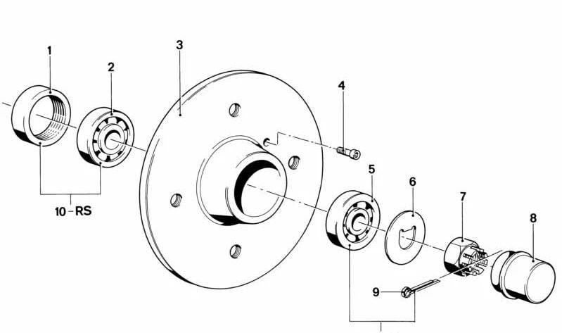 Rodamiento cónico OEM 31211101115 para BMW (Modelos compatibles: E21). Original BMW