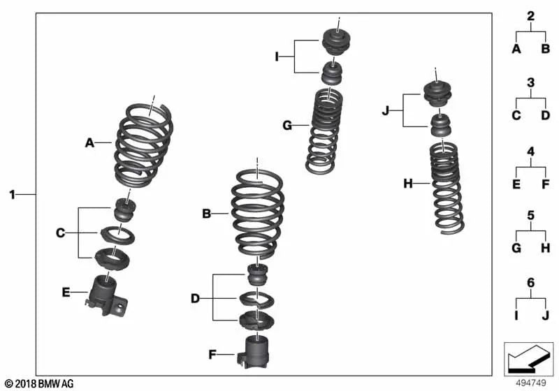 Front threaded bushing kit for BMW 3 Series F80, 4 Series F82 (OEM 31302463687). Original BMW