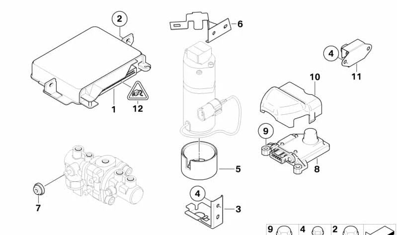 Sensor de giro (Drehratensensor) OEM 34511164245 para BMW E39 y E38. Original BMW.