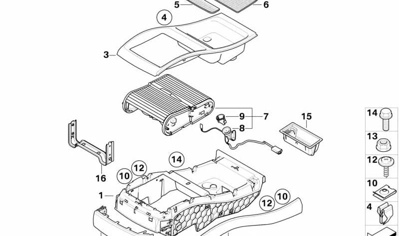 Inserisci per fumatore per BMW X5 E70, E70N Serie X6 E71, E72 (OEM 5116954945). BMW originale