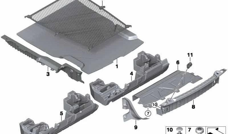 Rechte Querleiste für BMW 4 F33 -Serie, F83 (OEM 51477289128). Original BMW