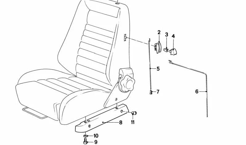 Right spacer for BMW 6 Series E24 (OEM 52101927022). Original BMW