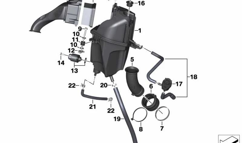 Tubo OEM 11158555667 para motos BMW G 310 GS, G 310 R. Original BMW Motorrad.