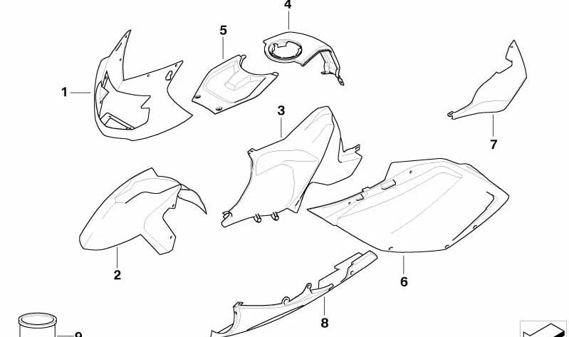 RIGHT DEPOST MAGMA-RED OEM 46637728170 FOR BMW MOTORRAD K1300S, K1200S. Original BMW Motorrad.