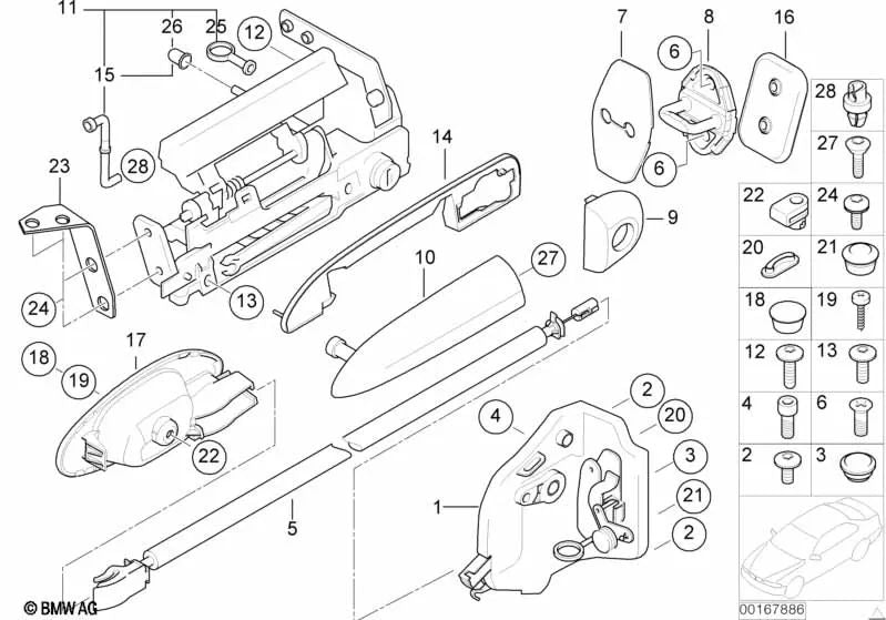 Cierre de seguridad para BMW Serie 3 E46, Z8 E52 (OEM 51218221484). Original BMW