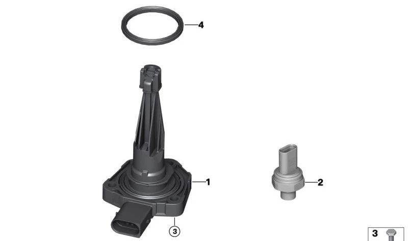 Sensor de nivel de aceite OEM 12618638754 para BMW F20, F21, F40, F22, F45, F46, F87, F30, F31, F34, F80, F32, F33, F36, F82, G30, G31, G11, G12, G14, G15, G16, F48, F39, G05, G06, G07, I12, I15. Original BMW.