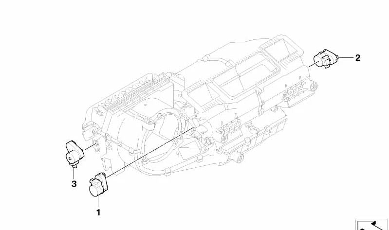Actuador trampilla aire acondicionado OEM 64116930322 para BMW E85 y E86. Pieza original BMW.