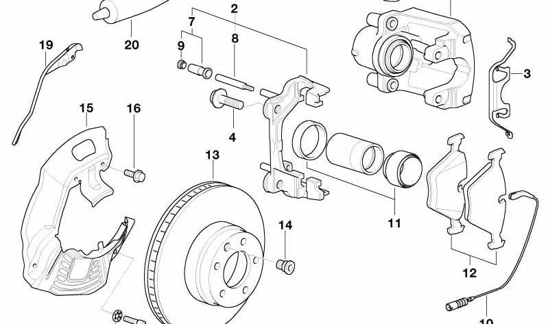 Disco freno ventilato destro OEM 34112282804 per BMW E39. BMW originale.