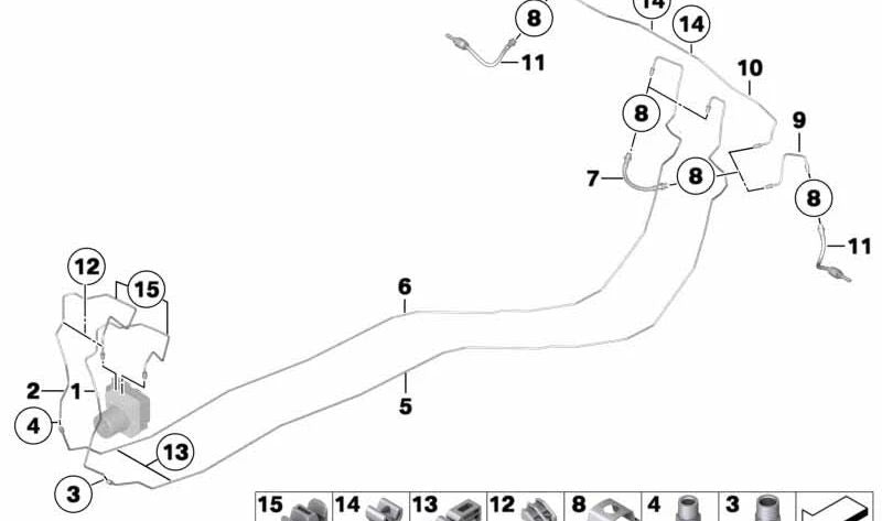 OEM -Bremsrohr 34326853531 für BMW 3 Serien (E90, E91, E92, E93) und BMW X1 (E84). Original BMW