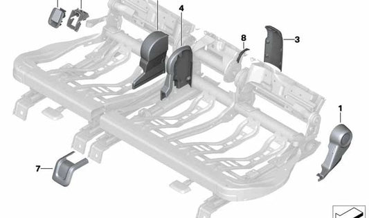 Paramento Isofix trasero OEM 52207464717 para MINI Countryman F60, F60 LCI. Original MINI.