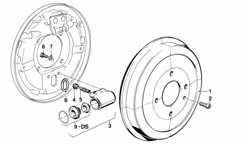 Junta tórica (Dichtring) OEM 34211154783 para BMW E30. Pieza original BMW. Ideal para reparaciones en el sistema de frenos traseros con tambor.