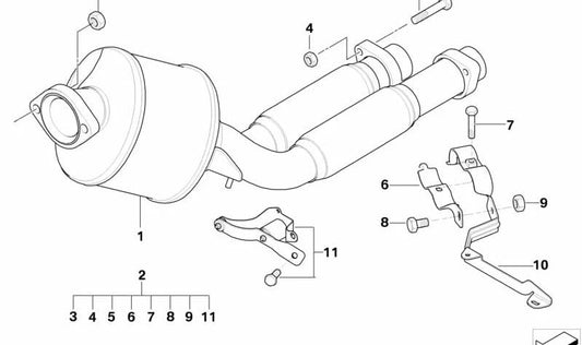 Filtro de partículas DPF de recambio OEM 18100418187 para BMW E39 M57 EU3. Original BMW.