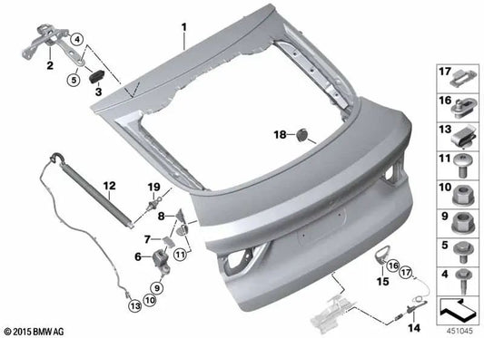 Left rear bonnet trim OEM 51247342901 for BMW X4 F26. Genuine BMW.