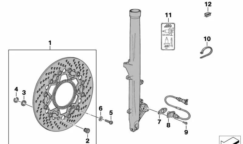 Vorderer Sicherheitsring OEM 34112310089 für BMW Motorräder R850R, R1100R, K100RS, K1100LT... und mehr. Original BMW Motorrad.