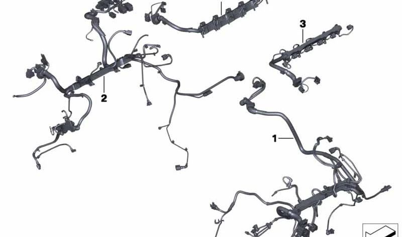 Cableado motor base cilindros 7-12 OEM 12517629142 para BMW F01, F02. Original BMW.