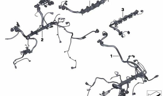 Fiação do motor e transmissão OEM 12517601277 para BMW F01, F02. BMW original.