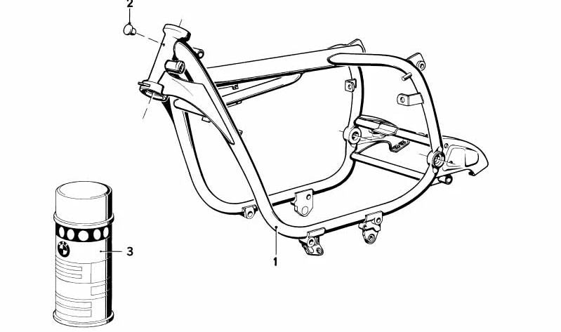 Parte delantera del marco en negro para BMW R248 (OEM 46512301617). Original BMW