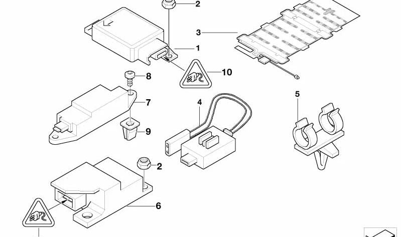 Módulo central airbag sin codificar OEM 65776997257 para BMW E39 {520d, 520i} compatibles. Original BMW.