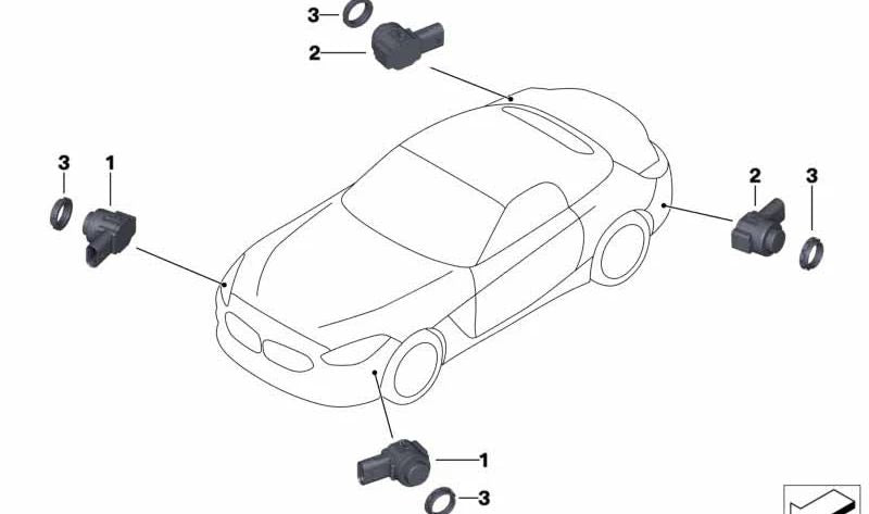 Sensor de aparcamiento OEM 66207927770 para BMW Z4 G29. Original BMW.