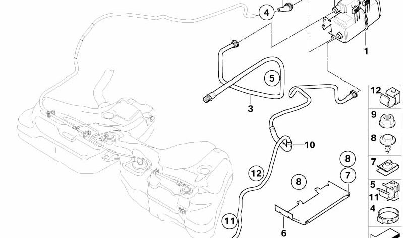 Cable adaptador OEM 16132283466 para BMW E60, E61, E63, E64. Original BMW.
