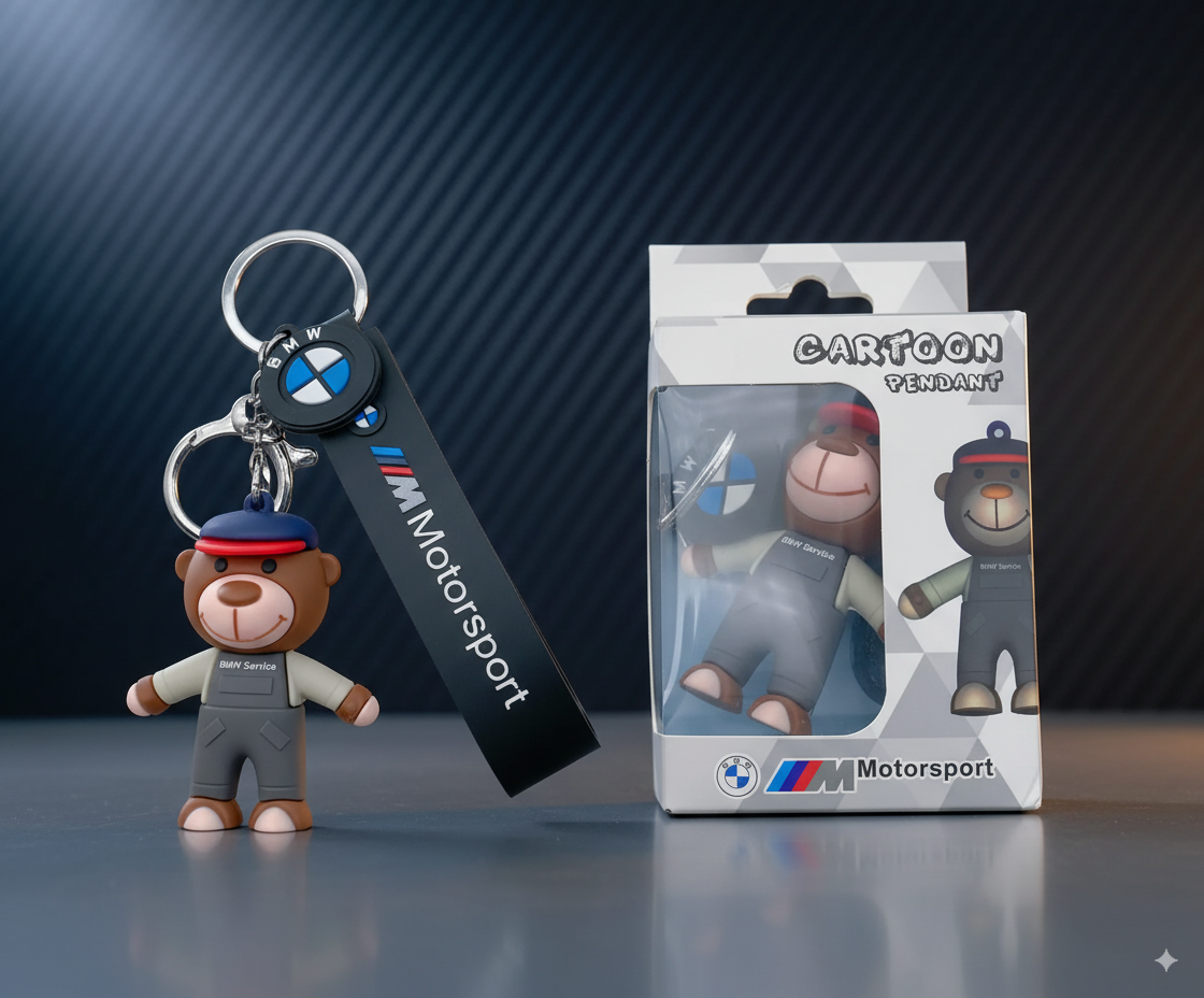 BMW Motorsport Keychain - Mechanical Bear or Pilot with Gift Box 🎁