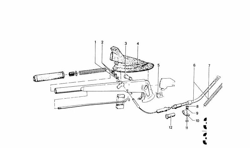OEM handbrake cable 34411103130 for BMW E30, E36, E46, E34, E32, Z3, Z1. Compatible with all indicated models. Original BMW replacement.