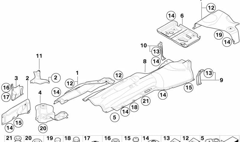 Soporte aislante térmico del depósito izquierdo OEM 51487179946 para BMW E81, E82, E87, E88. Original BMW.