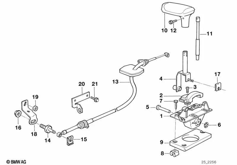 Soporte OEM 25161219182 para BMW Serie 3 E36, Serie 5 E34, Serie 7 E32, Z3 E36. Original BMW.