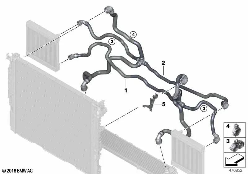 Tuyau de refroidissement réfrigérant déplacé pour BMW G12, G12N (OEM 17127991454). BMW d'origine.