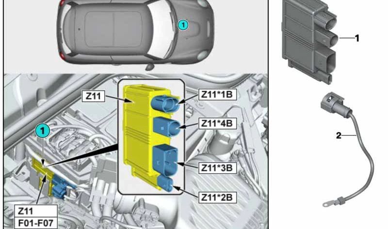 Módulo de alimentación integrado OEM 12637936364 para BMW F55, F56, F57 y MINI F55, F56, F57. Original BMW y MINI.