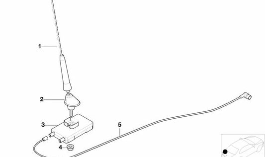 Cabo de antena OEM 61126904070 para BMW E46. BMW originais.
