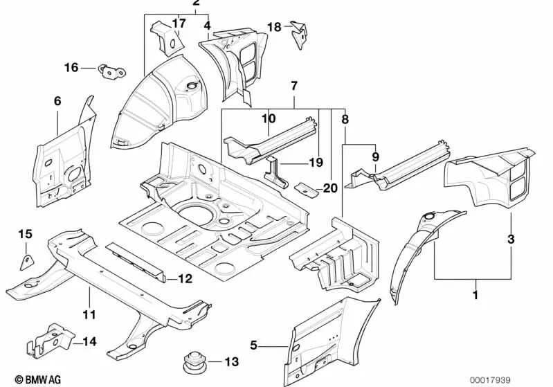 Sección de cubrerueda trasera izquierda OEM 41148189981 para BMW Serie 3 E36 (316i, 318i, 318is) y más. Original BMW.