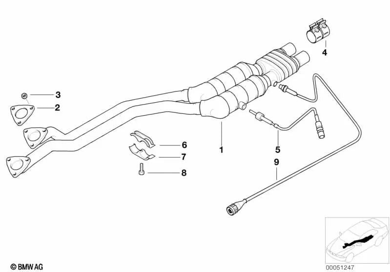 Upper clamp for BMW E36, E39 (OEM 18301433550). Genuine BMW