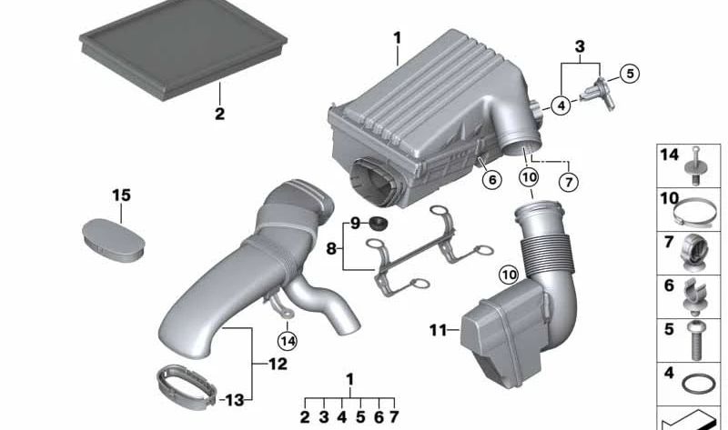 Manguito de admisión OEM 13717548890 para BMW E70, E71, E72. Original BMW.