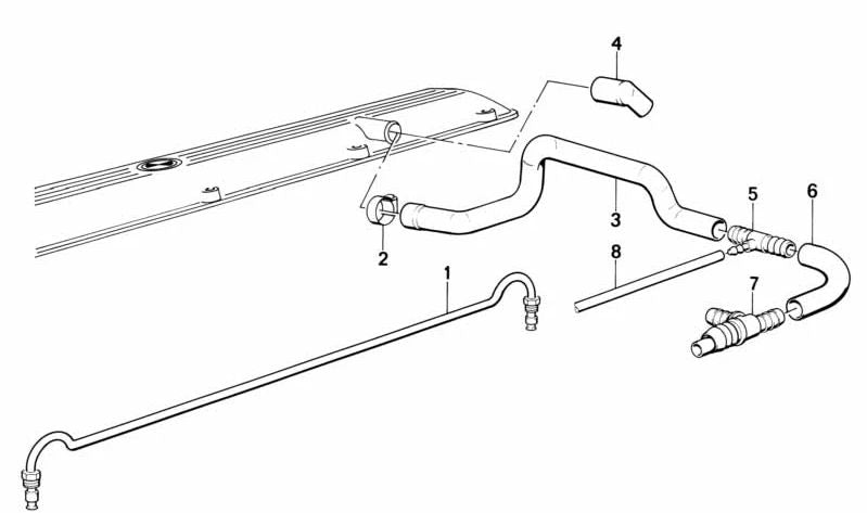 Manguito de ventilación del motor OEM 11151276908 para BMW E30 y E28 320i con motor M20. Pieza original BMW. Ideal para mantener la ventilación correcta del motor y evitar problemas de presión interna.