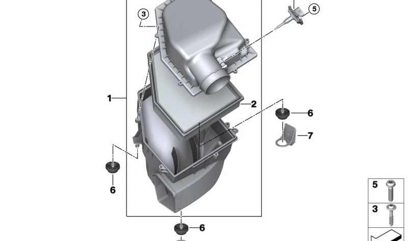 Soporte del sistema de admisión OEM 13718587566 para BMW X5 (G05, G05N, G18, G18N), X6 (G06, G06N), X7 (G07, G07N), XM (G09). Original BMW.