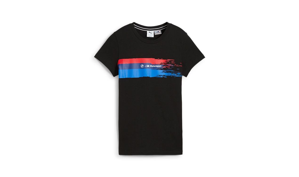 Camiseta gráfica MMS WMN negra talla L OEM 80145B5D0C2 para BMW. Original BMW.