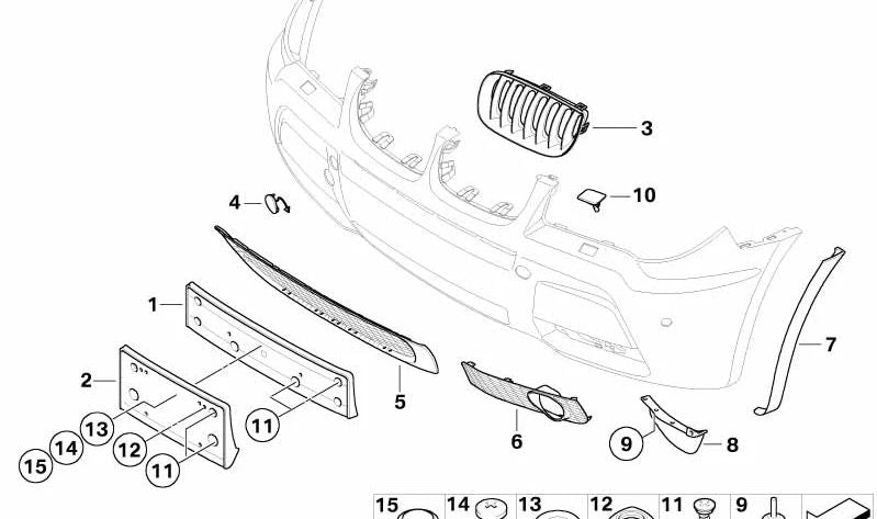 Front right side OEM 51643414884 for BMW X3 (E83). Original BMW.