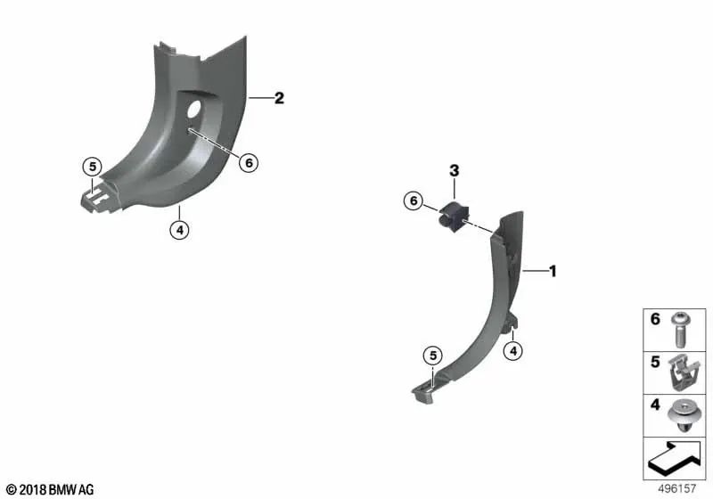 Seitenverkleidung right for BMW 8 Series F91, F92, F93, G14, G15, G16 (OEM 51477479200). Genuine BMW