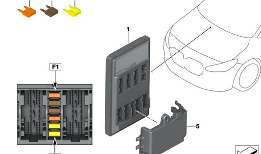 Copertura di protezione centrale OEM 6113982660 per BMW Serie 2 Active Touler U06 (216i, 218d, 218i, 220d). Compatibile con i modelli dal 2021. BMW originale.