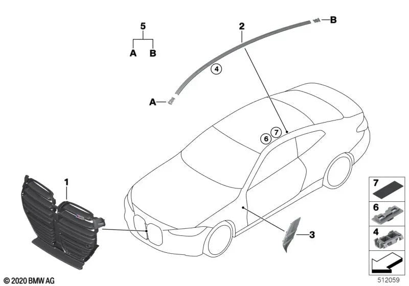 Air Breather Right for BMW G82 (OEM 51138076998). Original BMW
