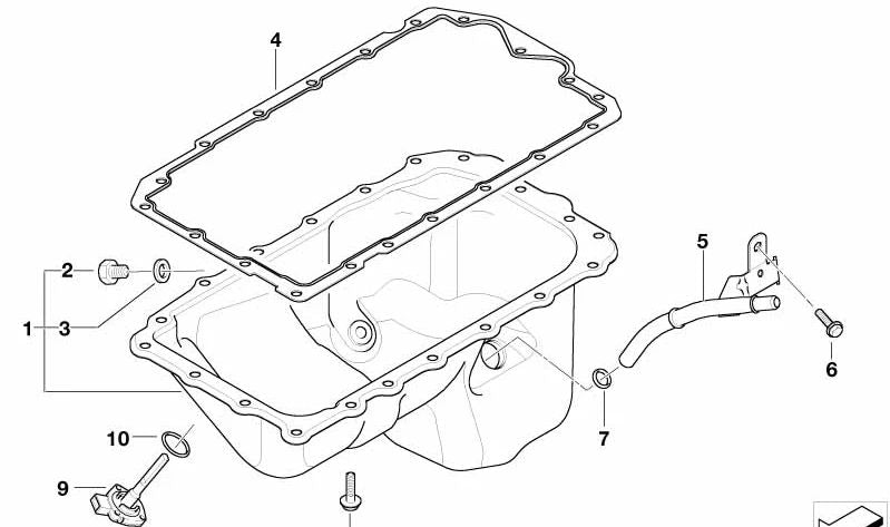 OEM Oil Return Tube 11437525287 for BMW E87, E90, E91. Original BMW.