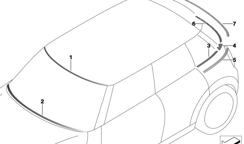 Cubierta parabrisas superior OEM 51317422806 para MINI F55, F55 LCI, Cabrio F57, Cabrio F57 LCI. Original MINI.