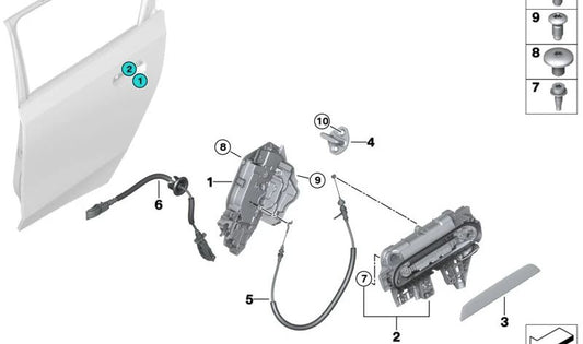 ISA M4X10 OEM screw 07129909896 for BMW {G87, G26, G26F, G26N, G60, G61, G68, G90, U11, U12, U10, G45} and Mini {J01, J05, U25}. Original BMW and Mini. Ideal for door closure mechanisms.