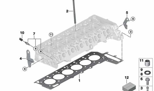 Junta de culata sin amianto OEM 11127809756 para BMW E90, E91, E92, E93, F07, F10, F11, F01, F02, E70, E71. Compatible con motores N57. Original BMW.
