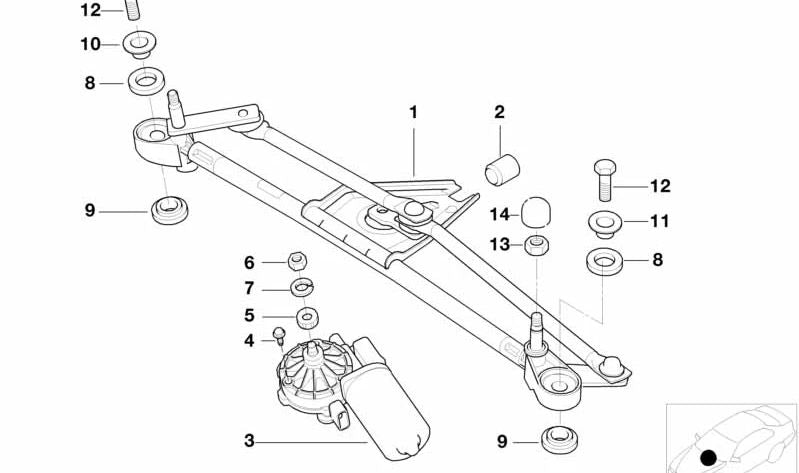 Aro amortiguador inferior del limpiaparabrisas OEM 61618360053 para BMW E36, E38, E53 y Z3. Pieza original BMW. Ideal para mantenimiento del sistema limpiaparabrisas.