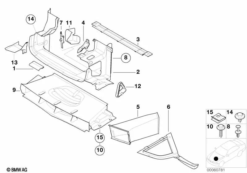 Cubierta OEM 51718179199 para BMW Serie 3 E36 316i (BE11, BE12, CA71, CA72, CE11, CE12) y más. Original BMW.