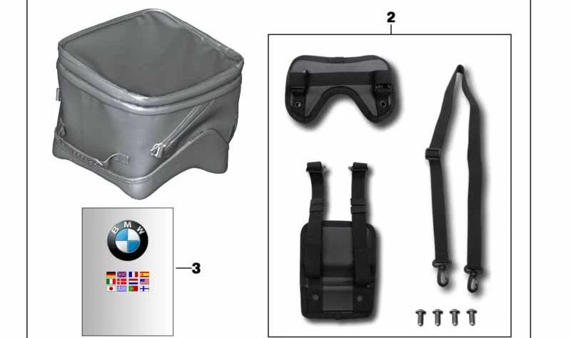 OEM 7745853470404 Bag Achor System for BMW Motorrad F800GT (FK71) and F800R (FK73). Original BMW Motorrad.