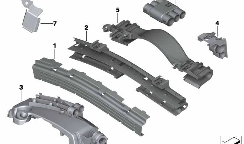 Cubierta de canal de cables OEM 12527584099 para BMW E71 (X6). Original BMW